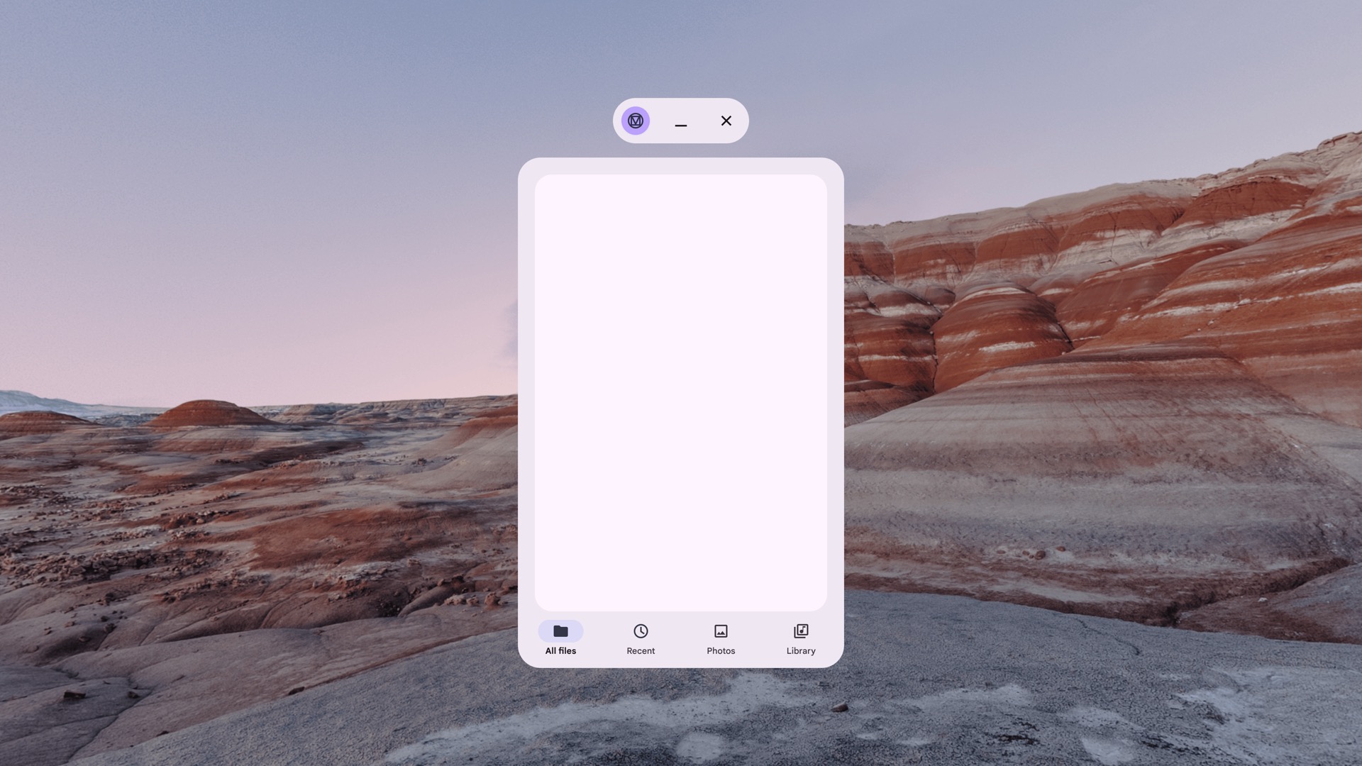 Non-spatialized navigation
bar