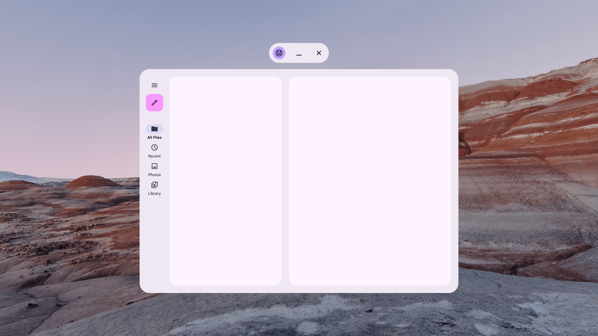 Nicht räumliche Navigationsleiste aus Material Design im Gruppenbereich