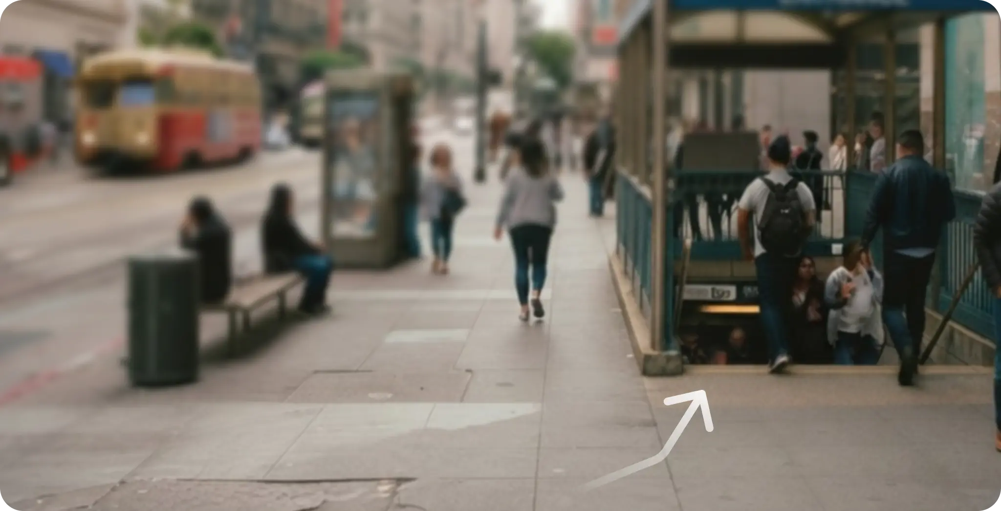 Arrow drawing pointing out a landmark