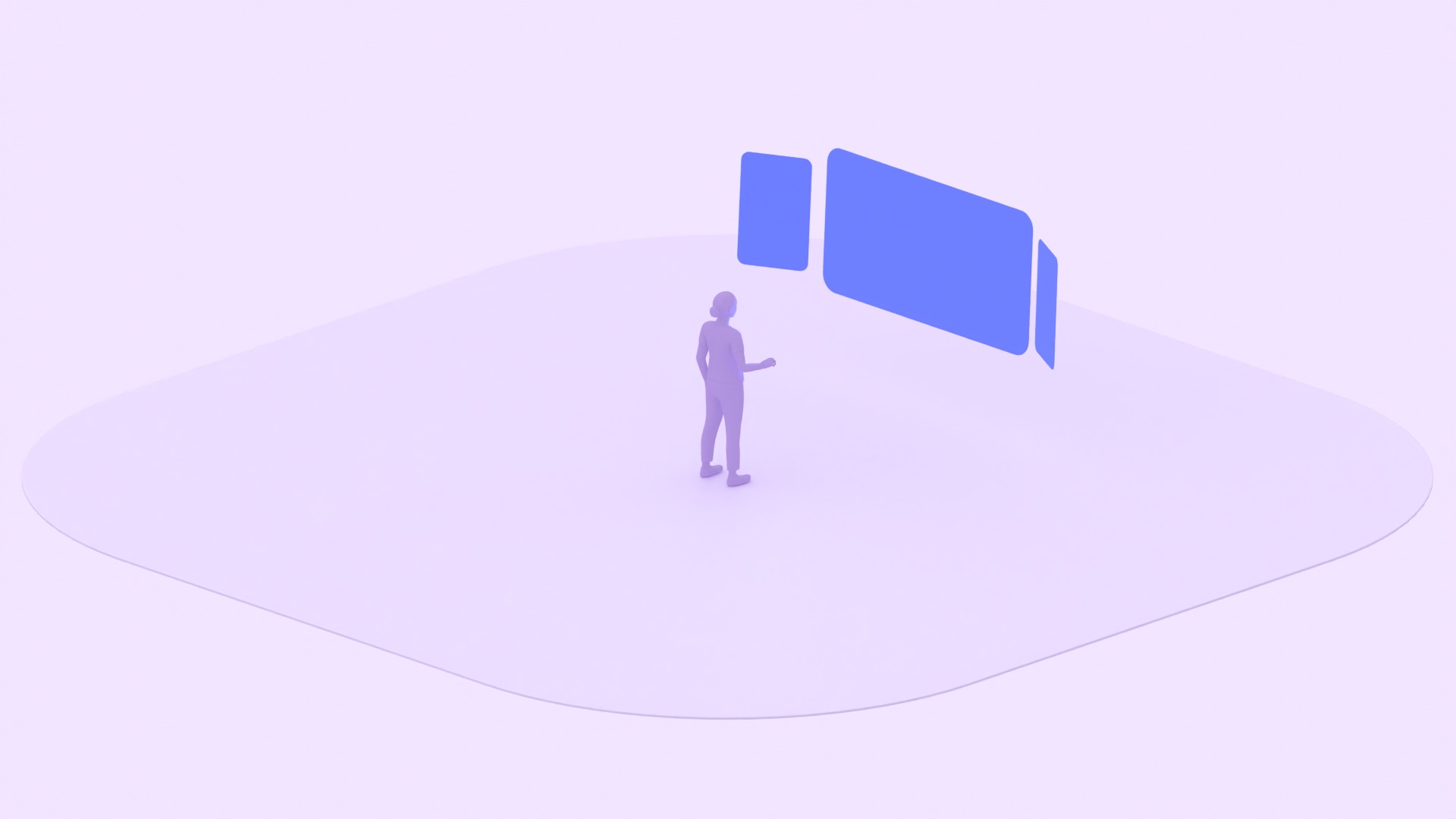 Panneau spatial dans une application XR.