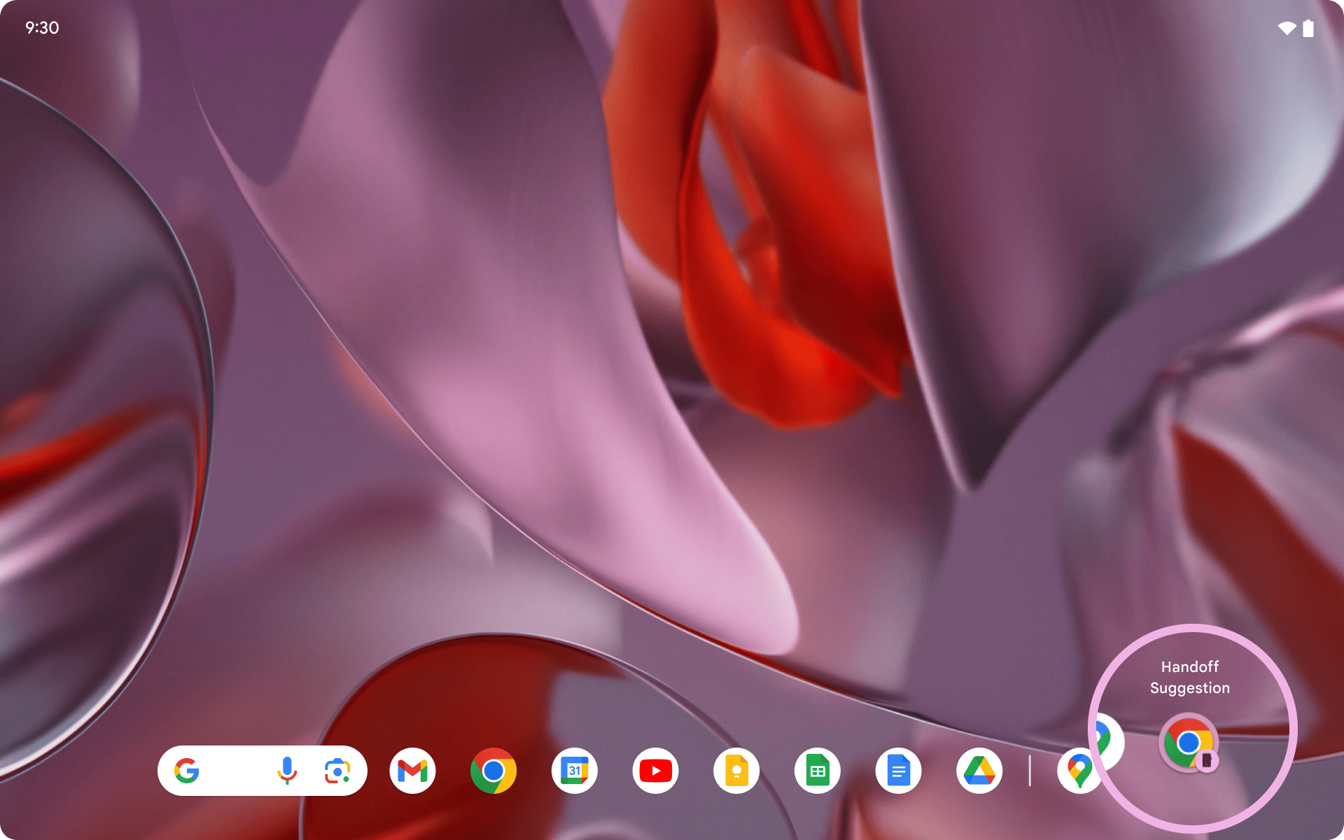 Handoff suggestion for Google
Chrome