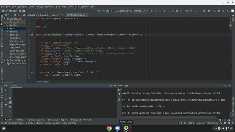 Autorizzazione di ADB ed esecuzione di un'app da Android Studio.
