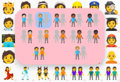 select the left-half emoji person tap left emoji person