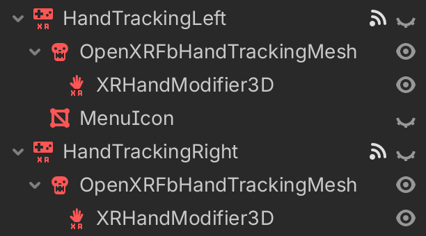 What your scene might look like after you've added the child nodes to your
controller nodes.