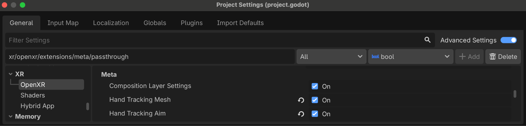 Configure as opções no 