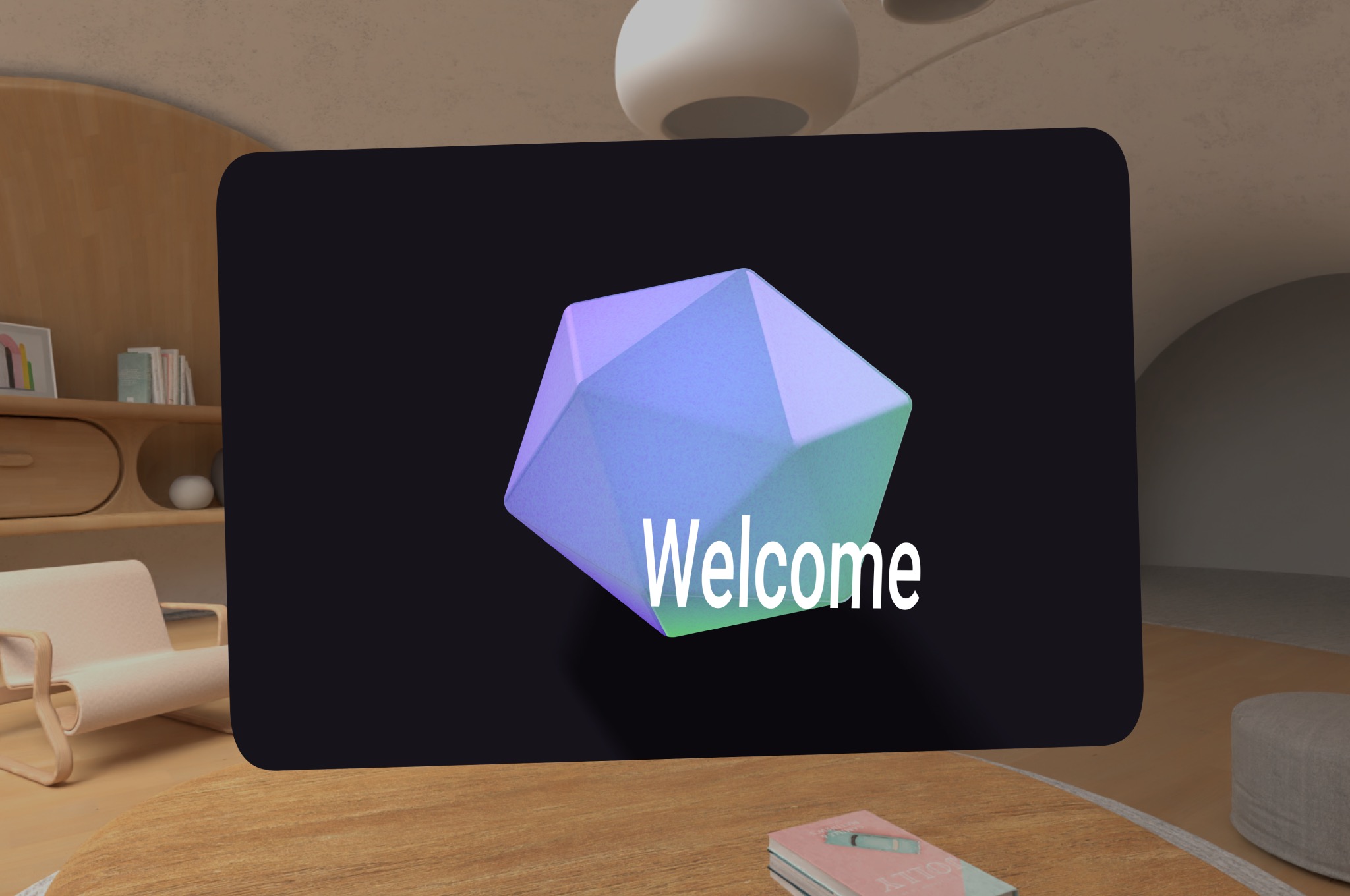 Exemplo de um objeto 3D em um layout