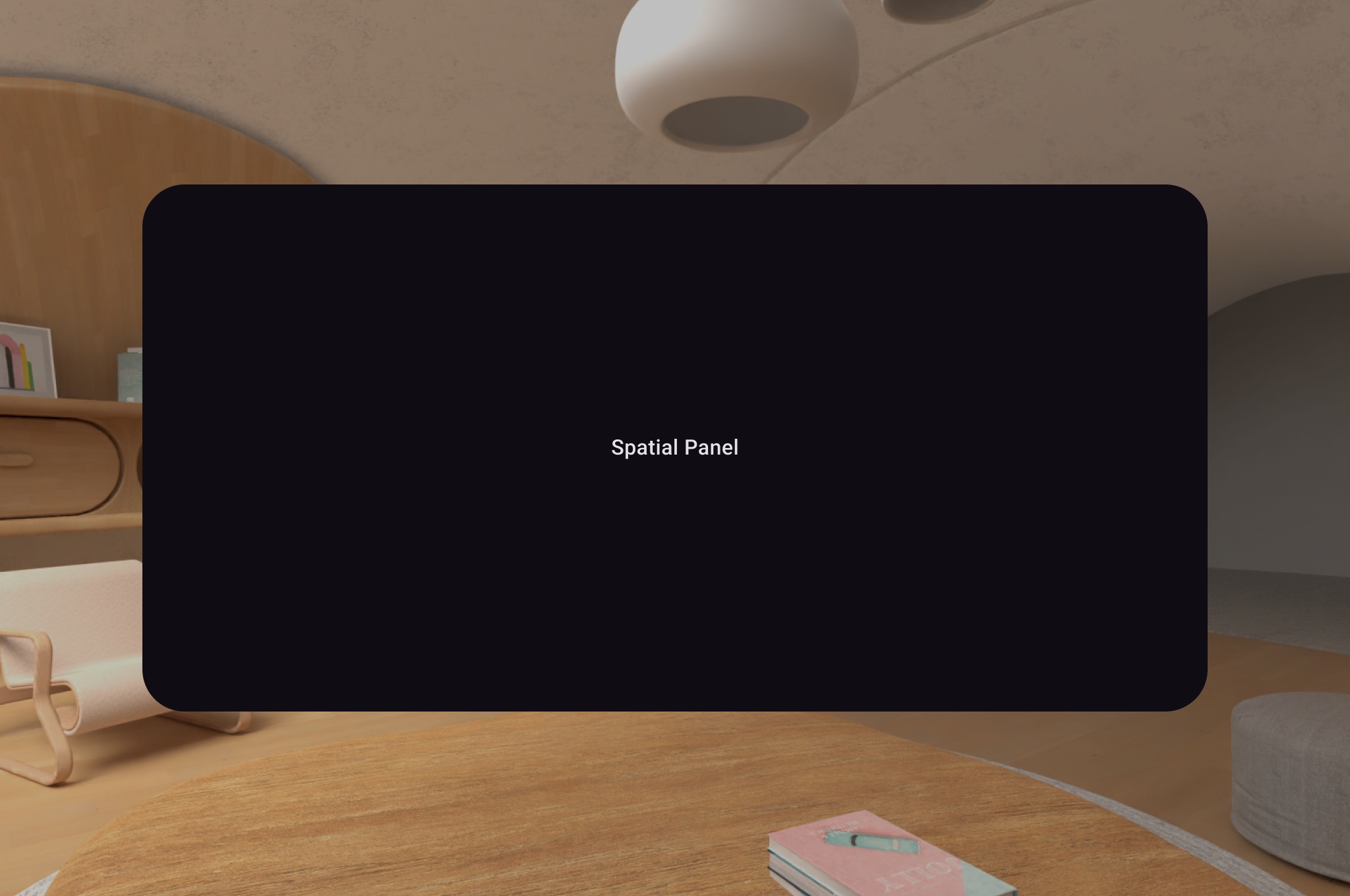 Example of a spatial UI panel