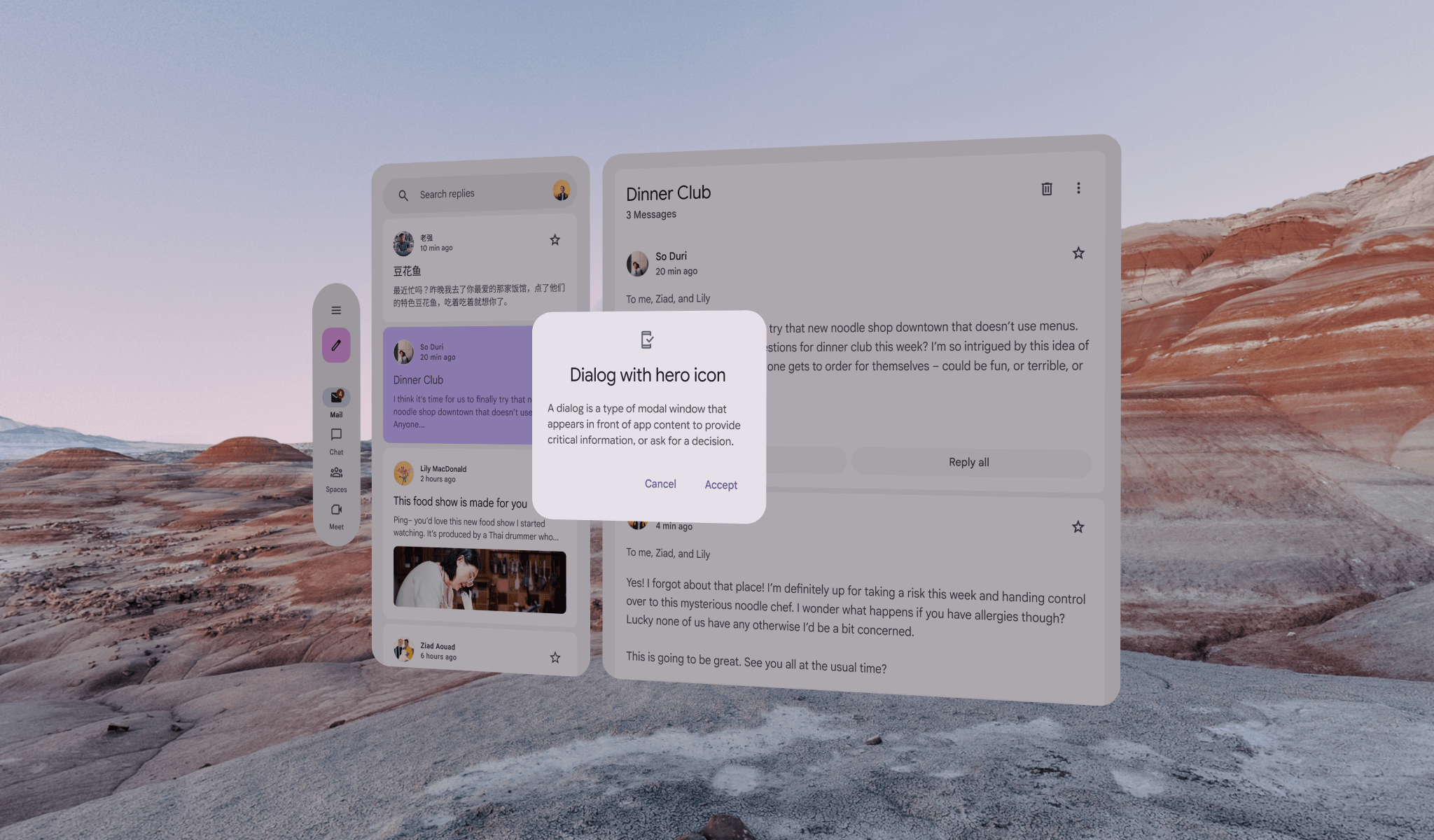 Spatialized (XR-adapted) dialog