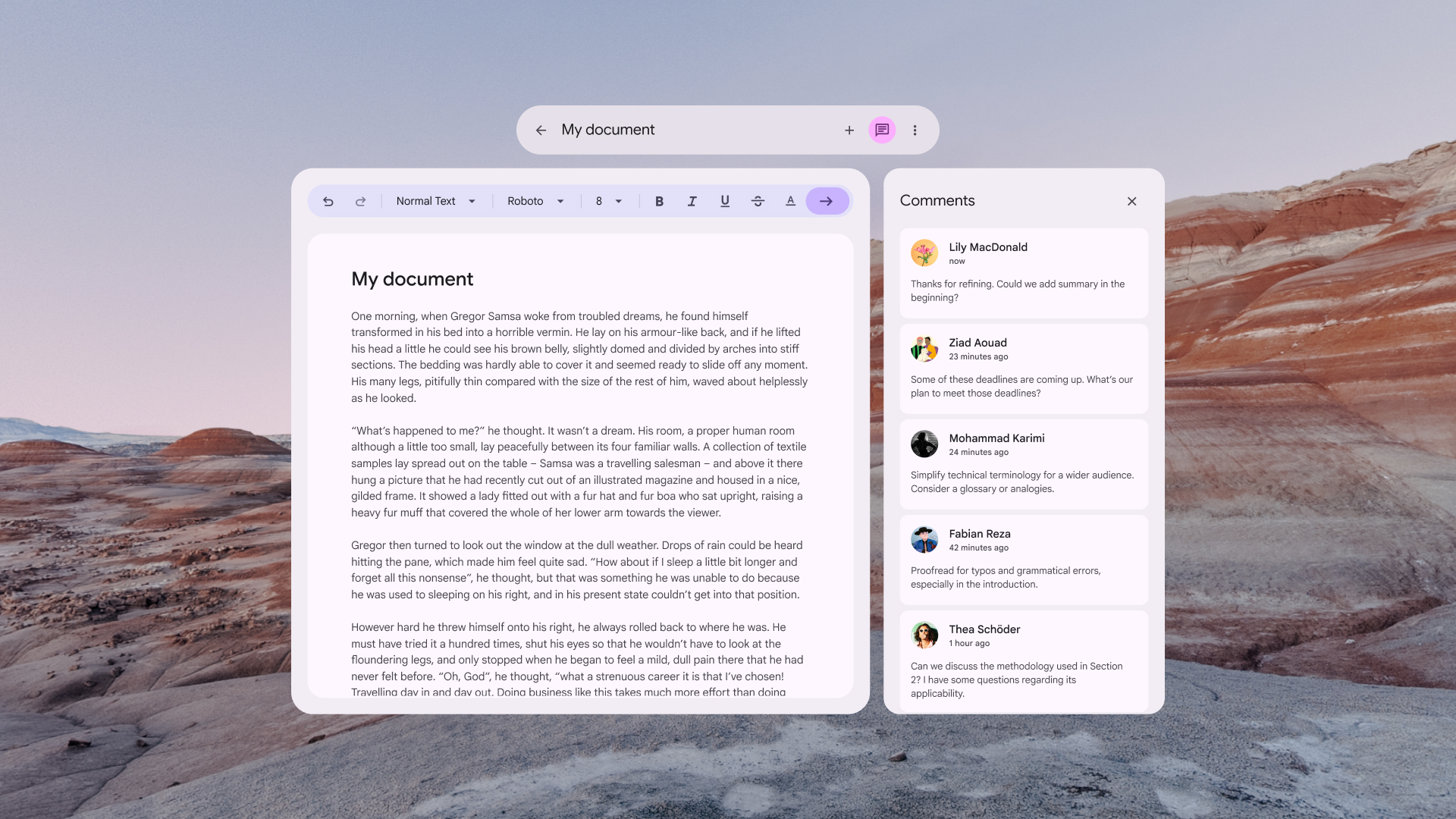 Spatialized (XR-adapted) top app bar