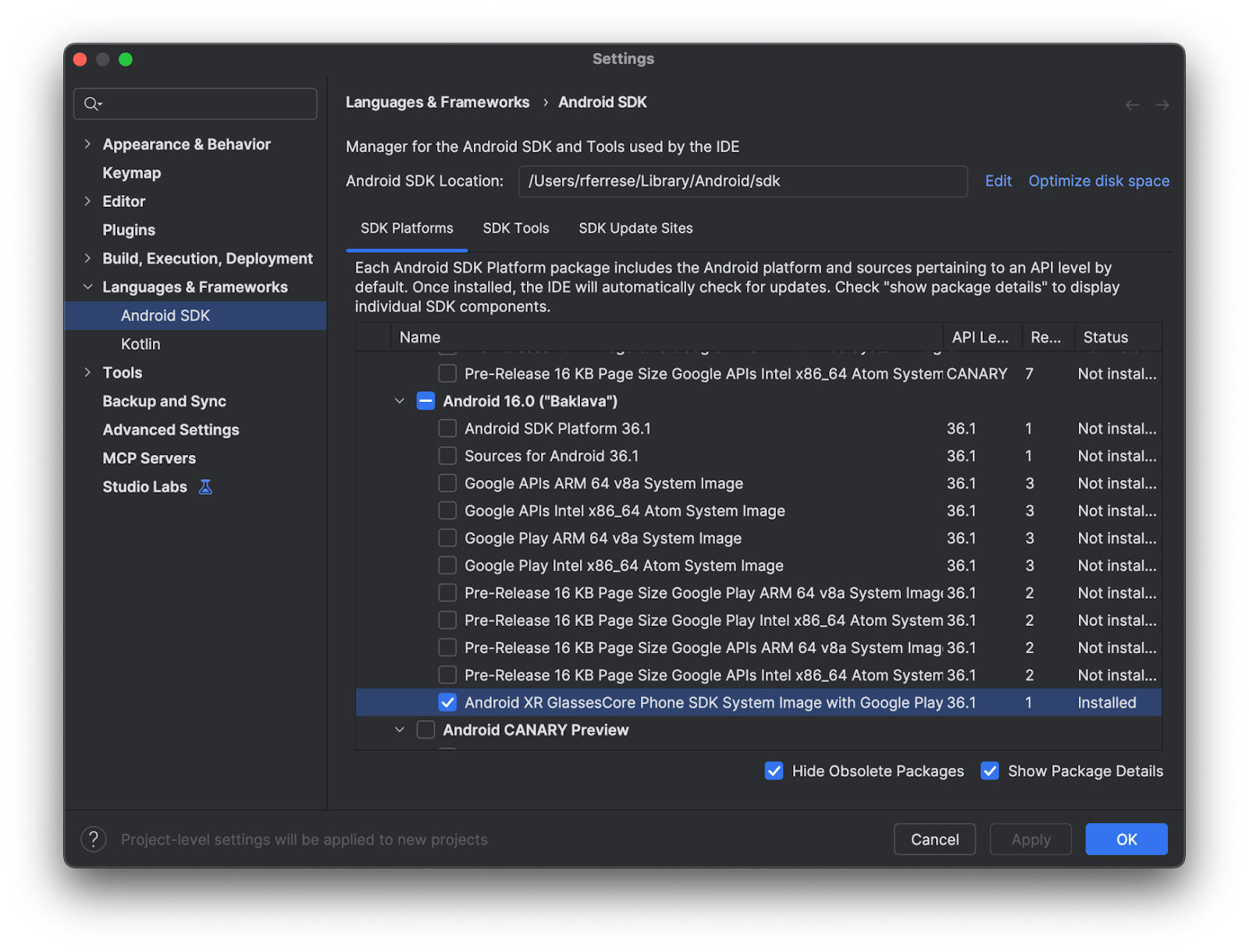 Désinstaller l'image système du téléphone GlassesCore