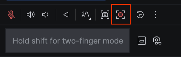 Use os controles do emulador para capturar uma gravação de tela da tela do emulador
no Android Studio.
