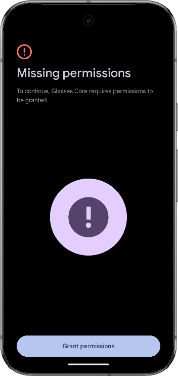 Otorga los permisos necesarios en la app.
