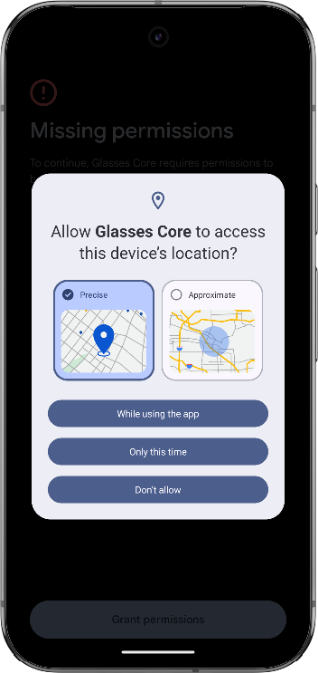 Chấp nhận yêu cầu cấp quyền của ứng dụng.