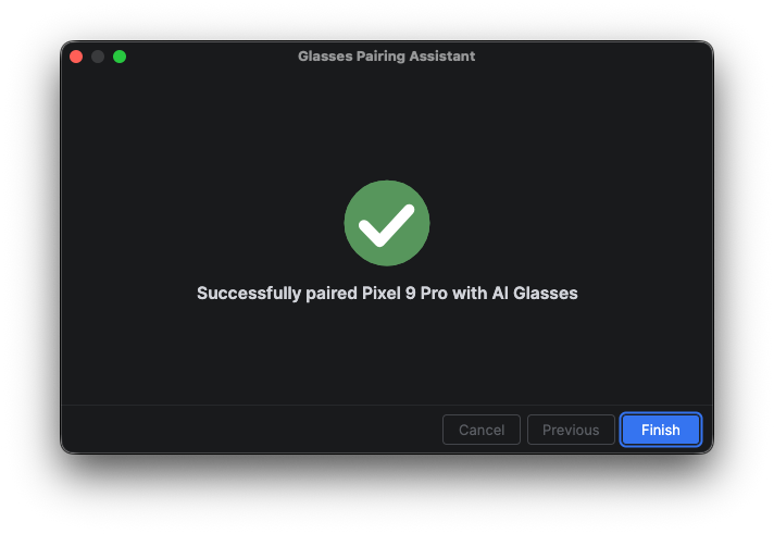 The Pairing Assistant completes pairing after the association requests are
accepted.