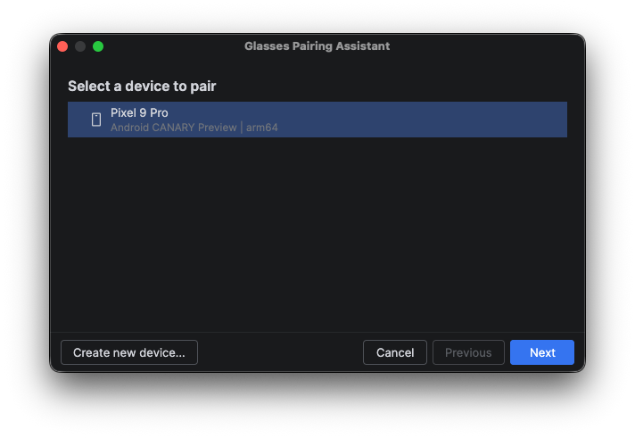 The list of compatible host devices that can be paired.