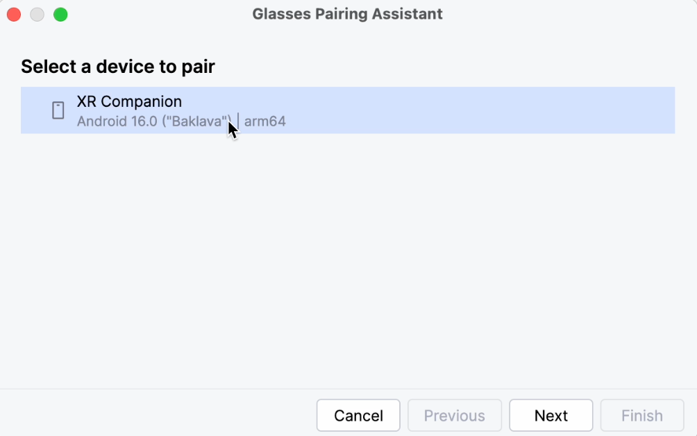Liste des appareils hôtes compatibles pouvant être associés.