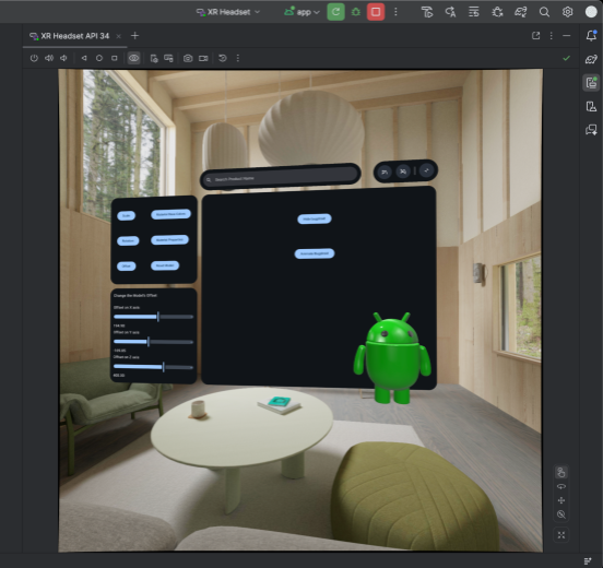 Pantalla del emulador de Android Studio