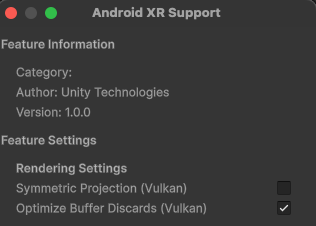 Unity settings optimizing buffer discards
