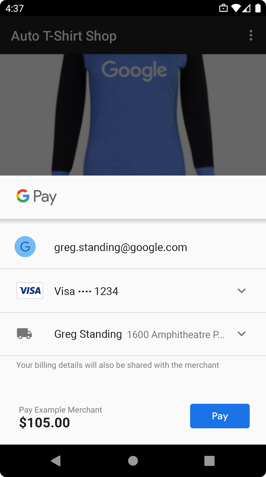 Google Pay を利用して物理的な商品やサービスを販売する