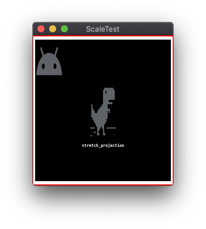 Example project squashed horizontally using stretch projection