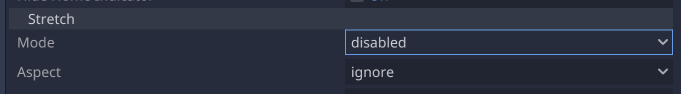 Godot stretch projesi ayarları