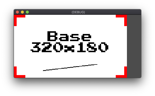 Darstellungsbereich im Streckmodus, gestreckte Aspekterweiterung mit einer Displayauflösung von 512 × 256