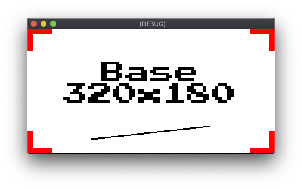 Area visibile in modalità Estendi con una risoluzione del display di 512 x 256
