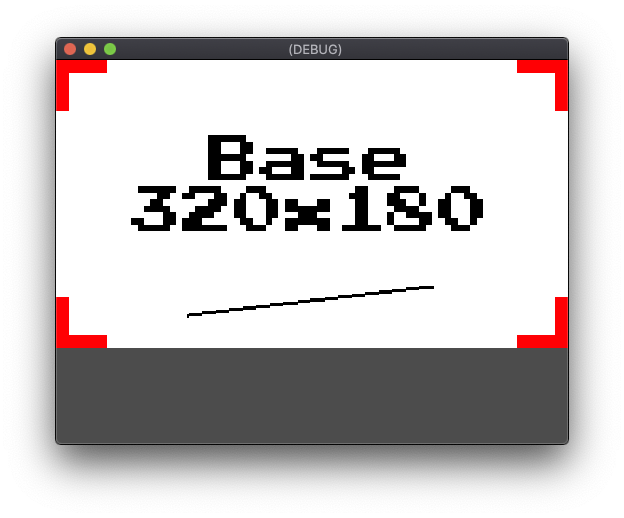 Fenêtre d'affichage en mode étirement, format étiré keep_width, avec une résolution d'écran de 512 x 384