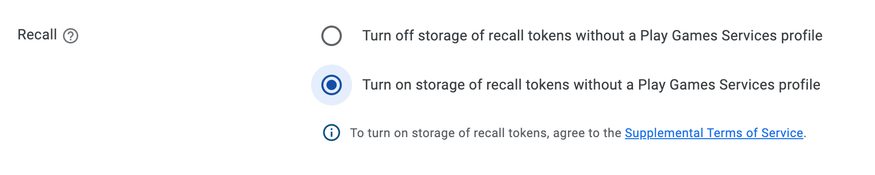 Select the option labeled "Turn on
storage".