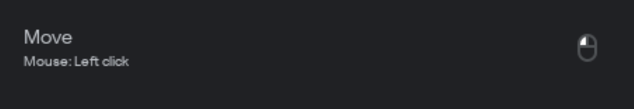 Die MouseInputAction, die im Overlay angezeigt wird.