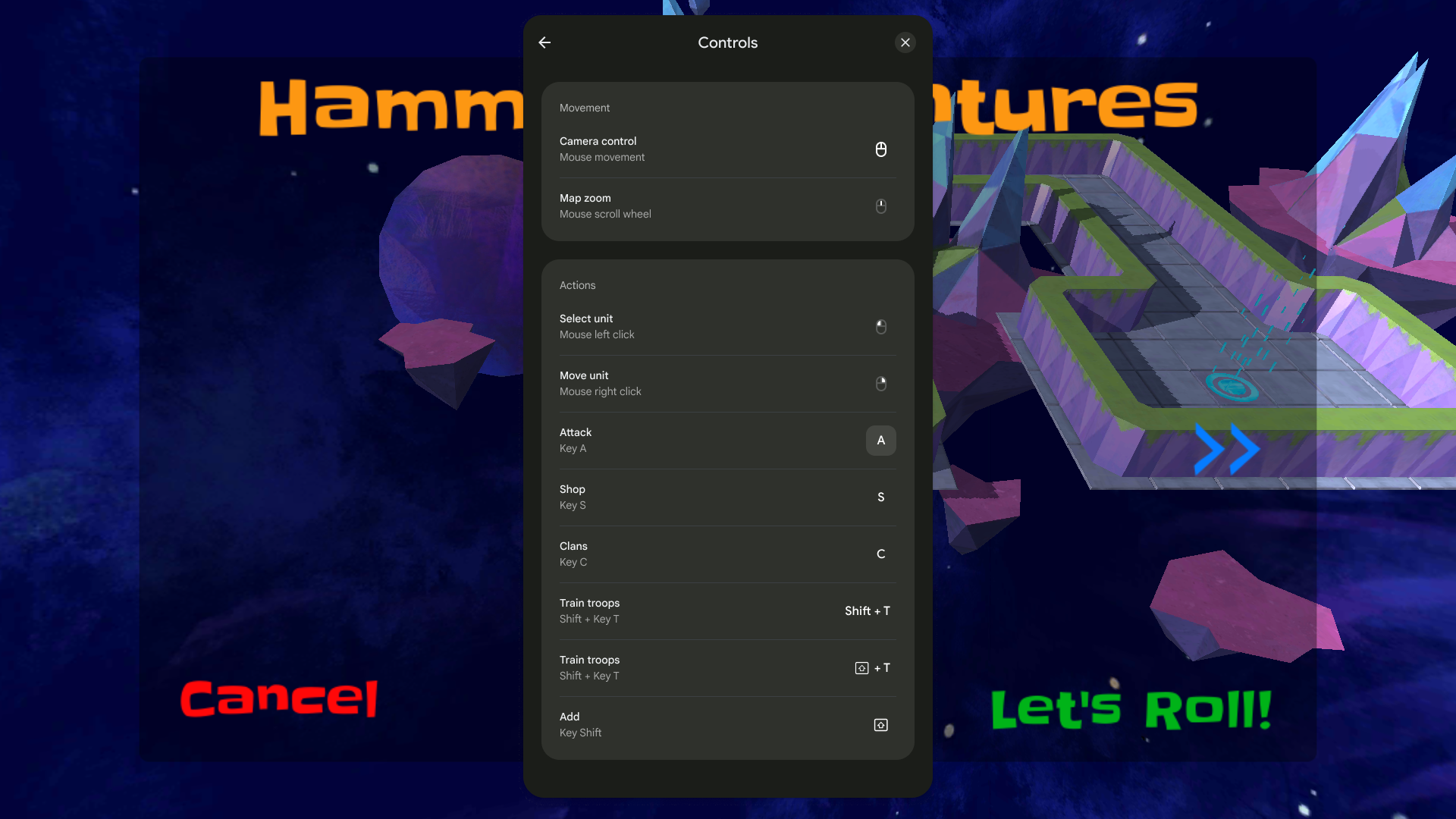 ภาพหน้าจอที่แสดง SDK อินพุตที่แสดงผลบนเกมตัวอย่าง
