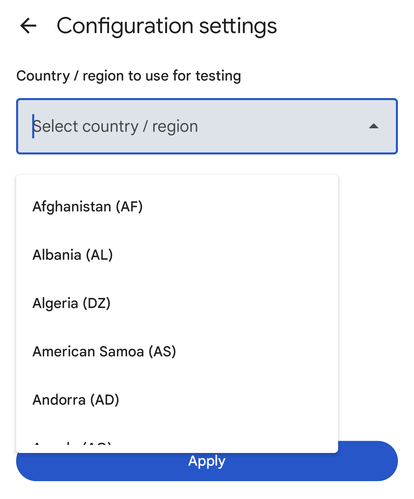 Tester l&#39;expérience d&#39;achat dans différentes régions