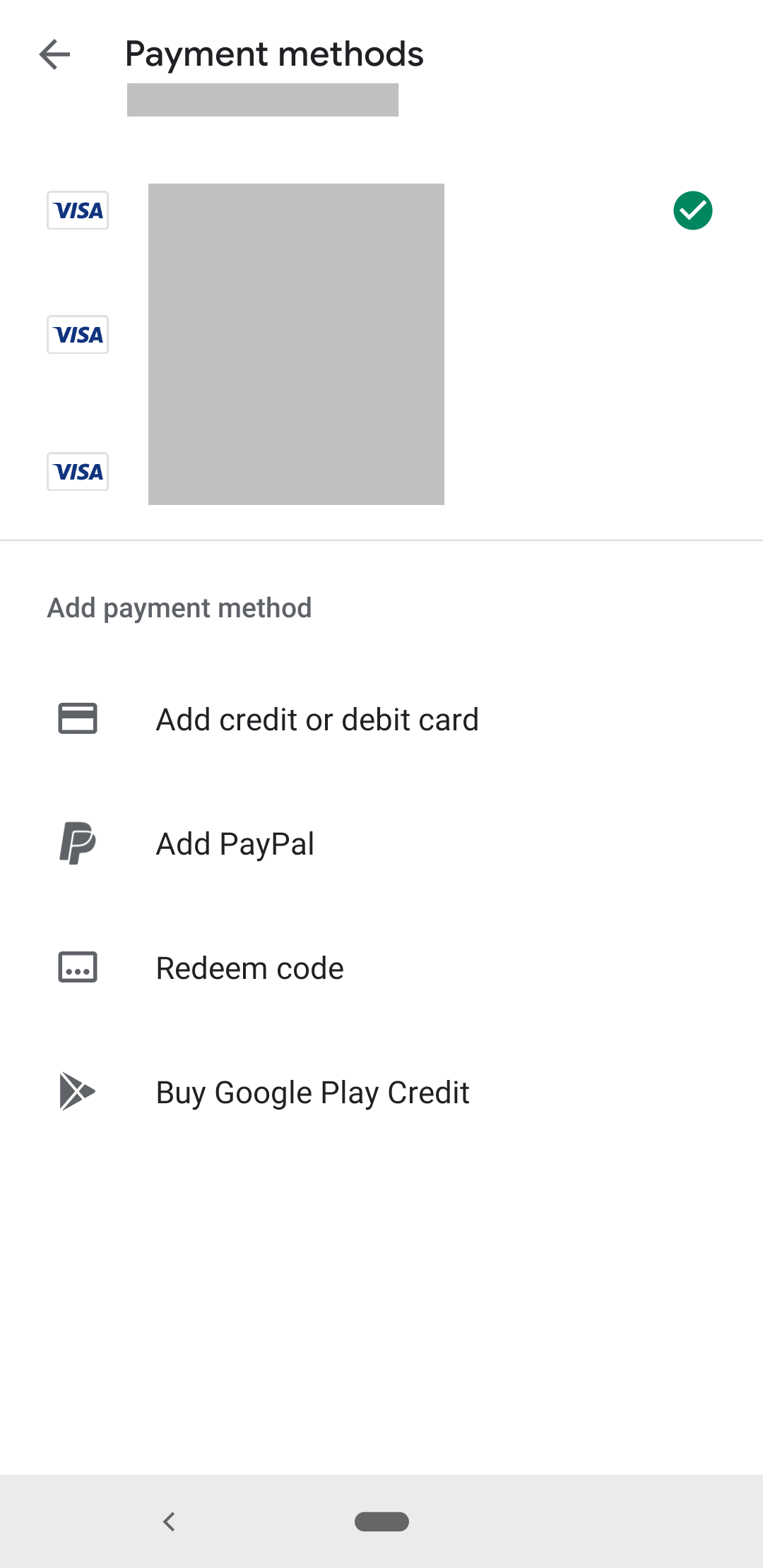 Promo codes, Google Play's billing system