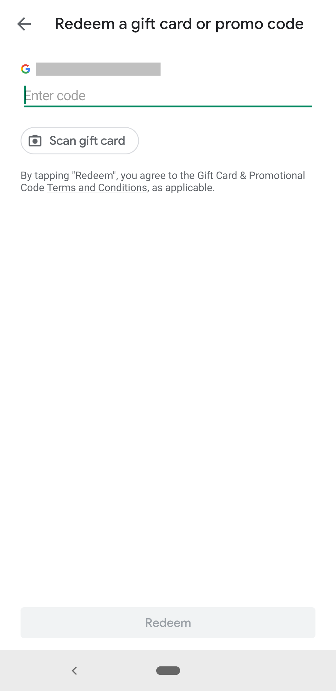 não consigo resgatar meu código vale presente na google play - Comunidade Google  Play