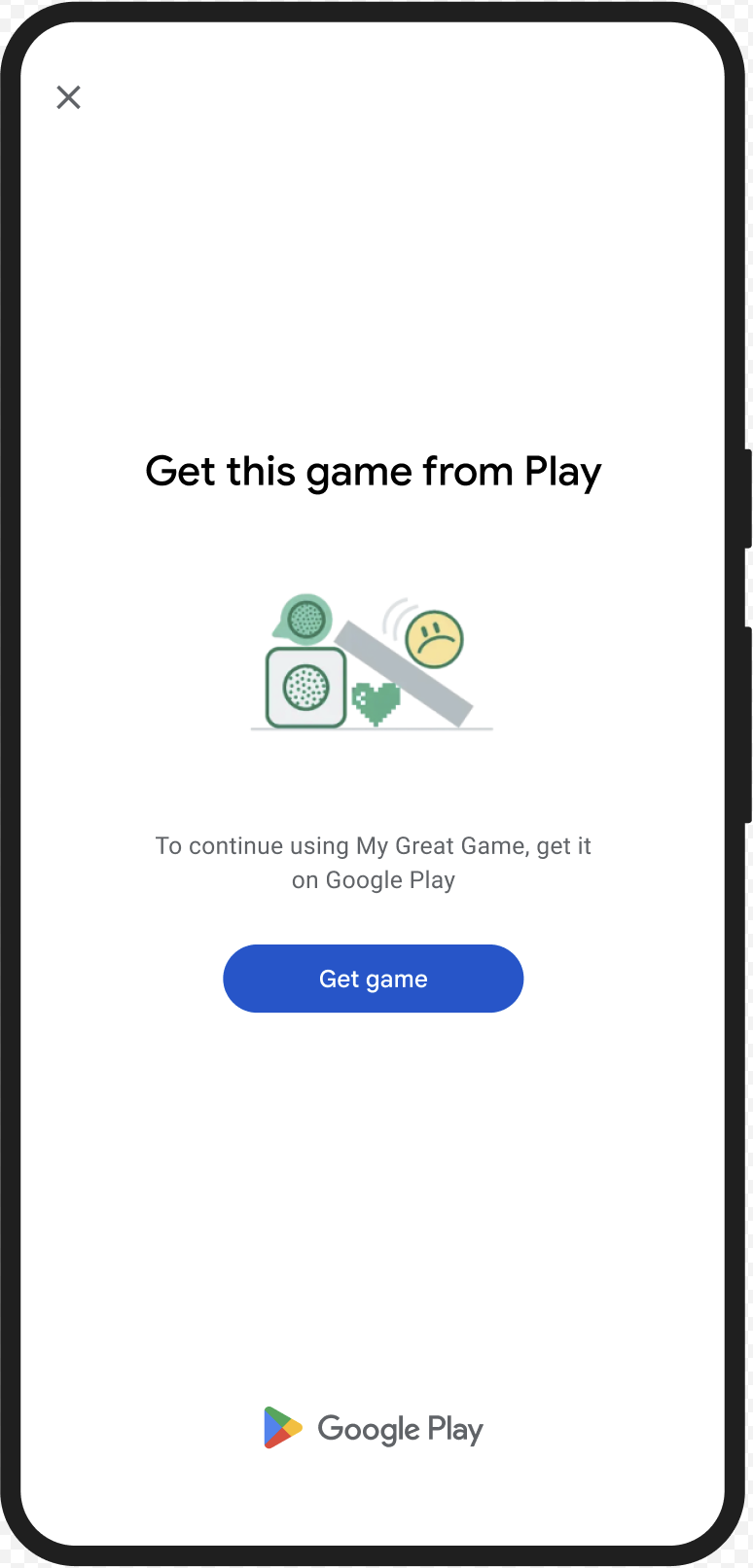 Caixa de diálogo GET_LICENSED do Google Play