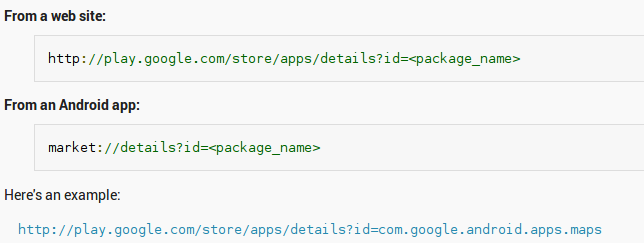 Linking to Google Play