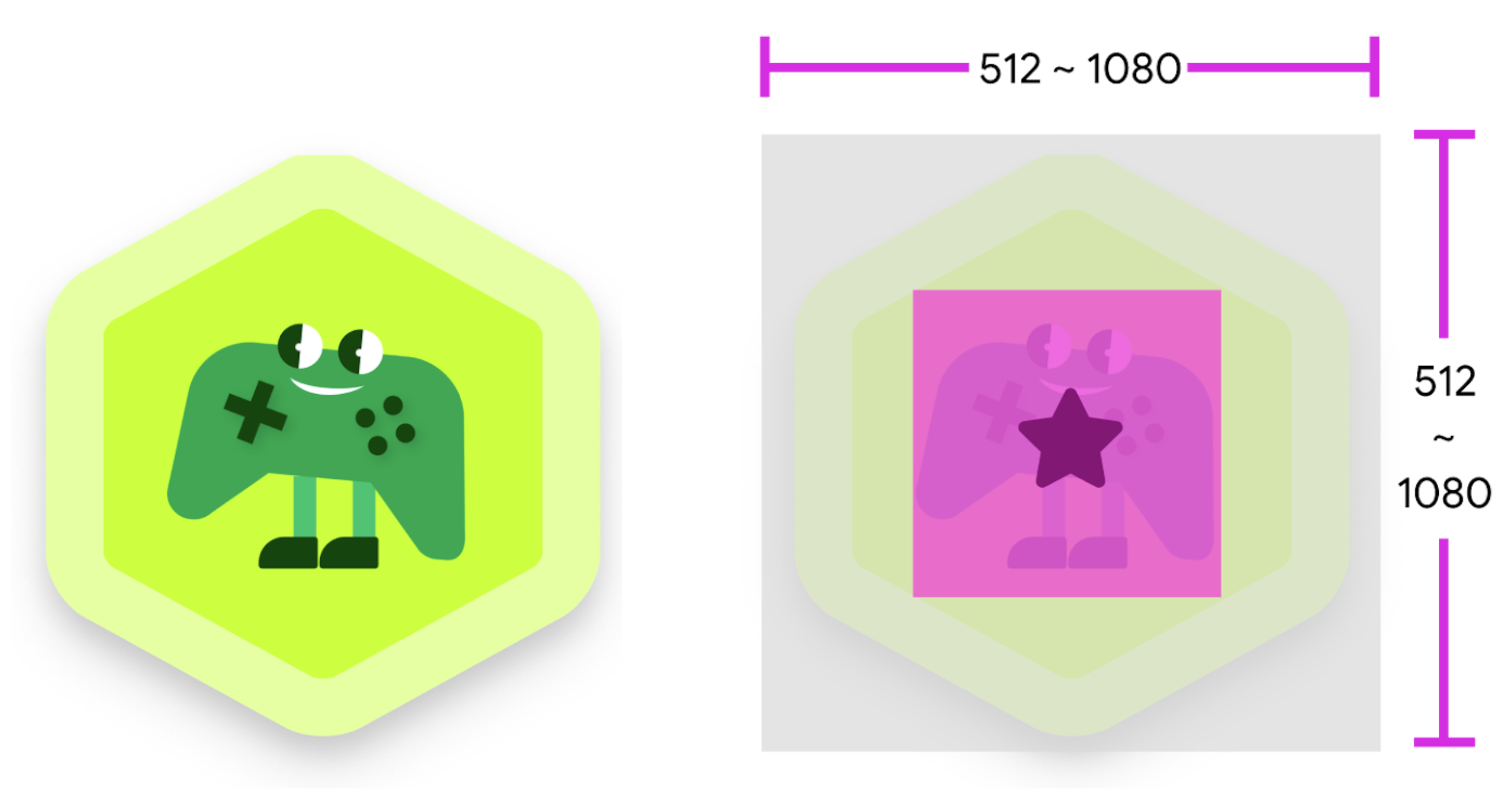 Exemplo de um ícone hexagonal