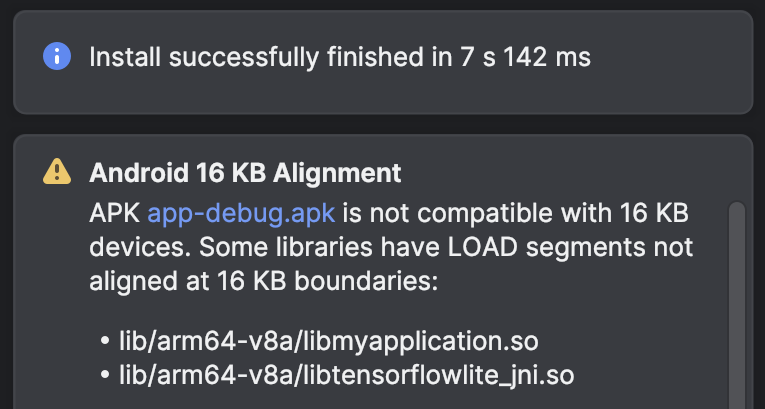 프로젝트의 정렬 문제에 관한 스튜디오 경고 알림