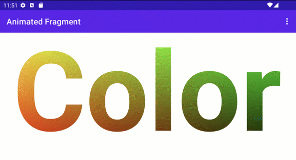 Texto de gradiente animado em rotação em vermelho e verde