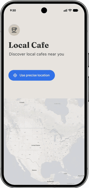 Location button in-app flow demonstration