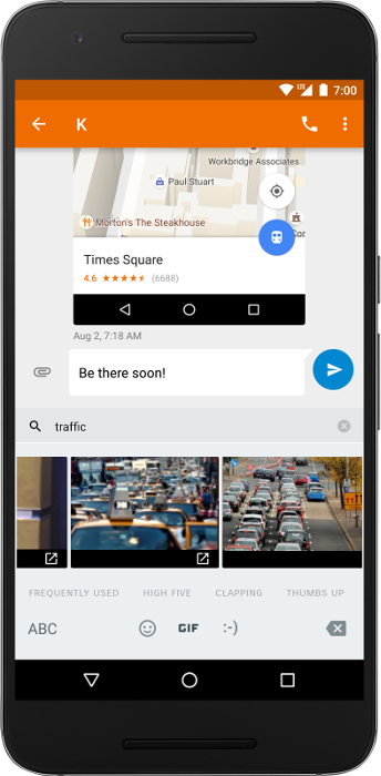 Nexus 6P'de resim klavyesi desteği