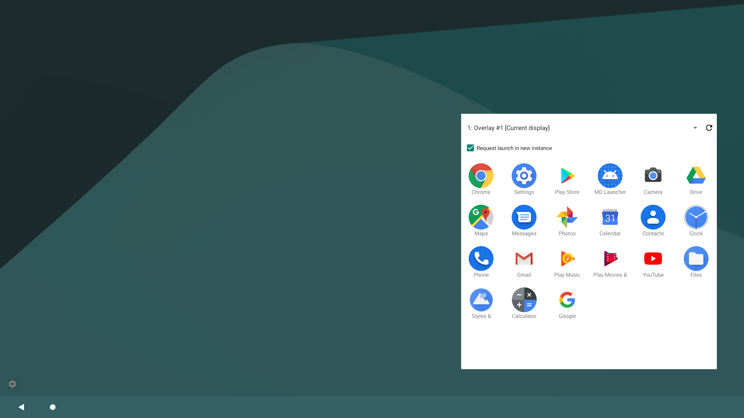 Material Design launcher on a secondary display.