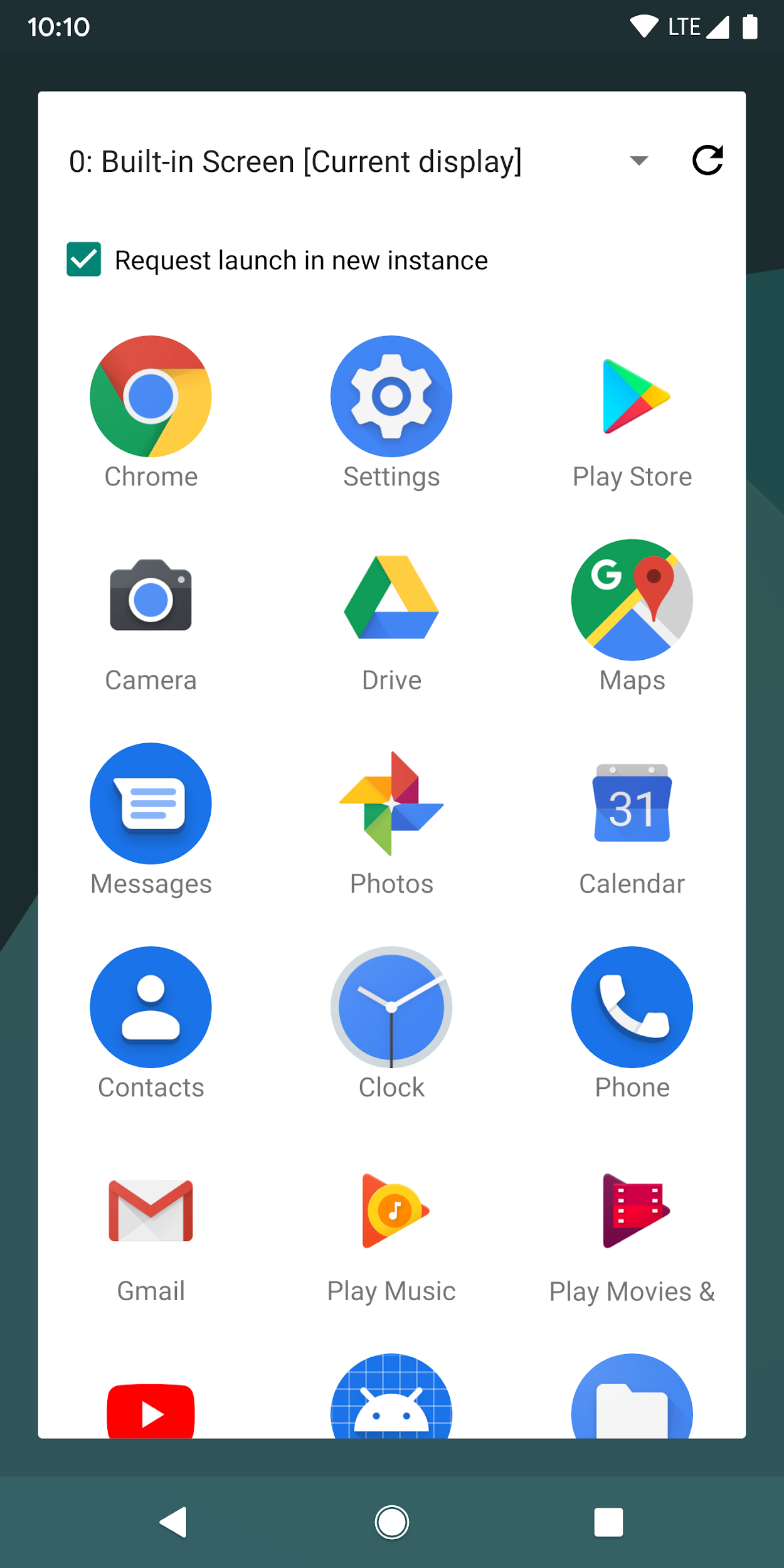 Material Design launcher on a phone.