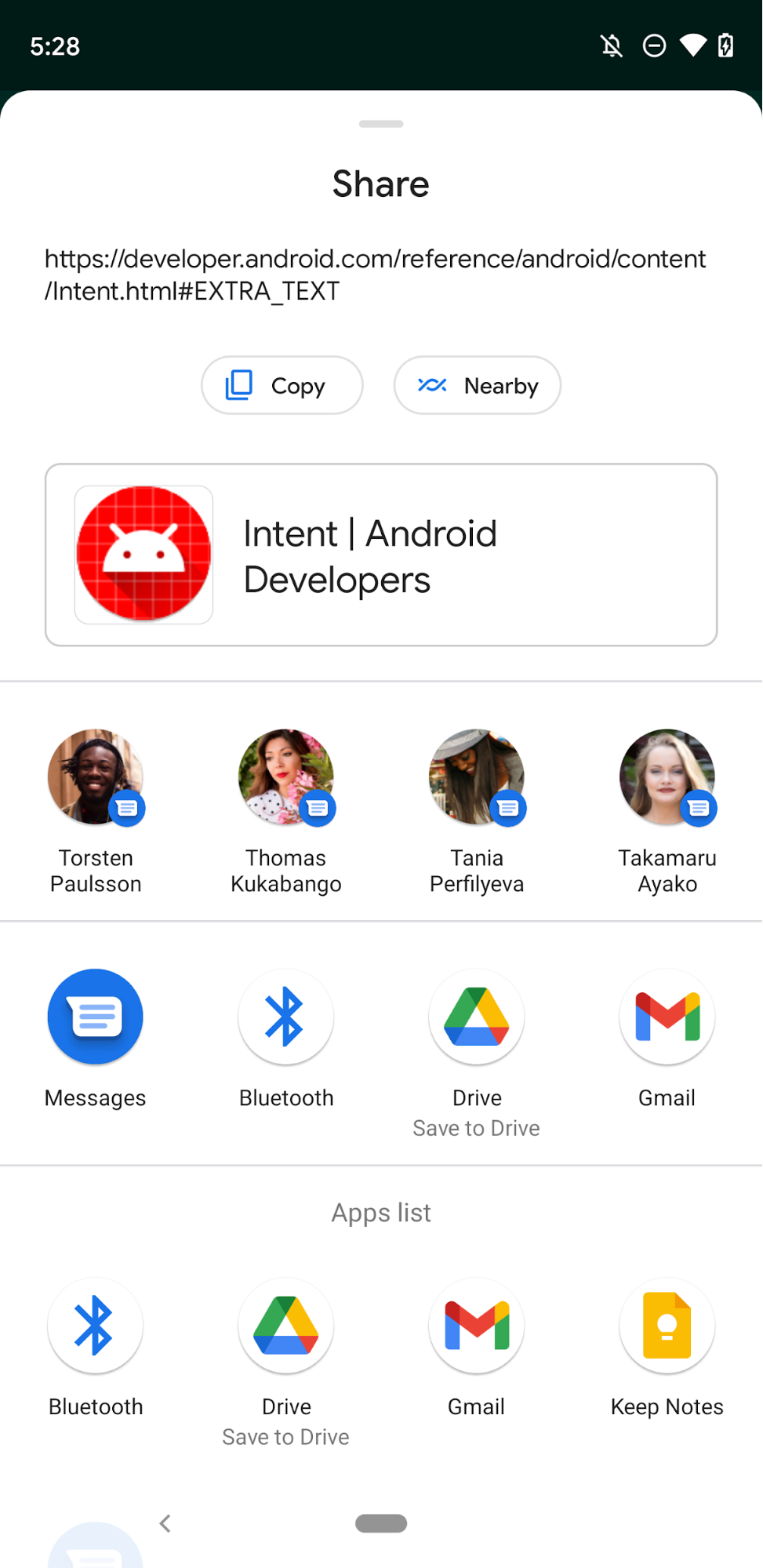 Android Sharesheet