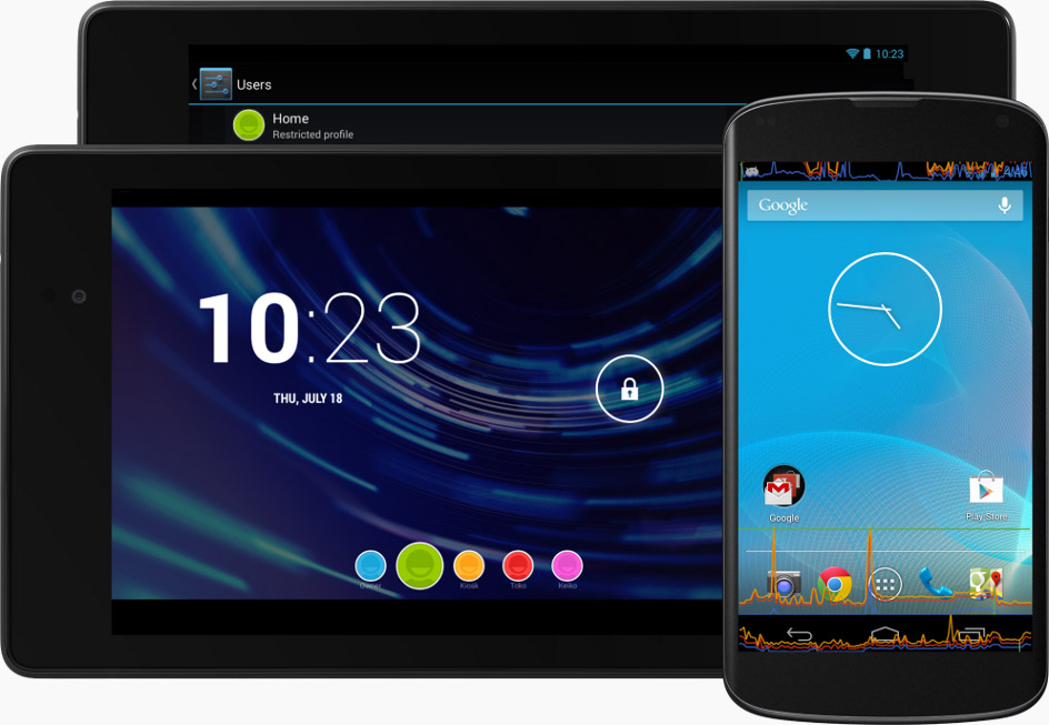 Android 4.3 sur téléphone et tablette