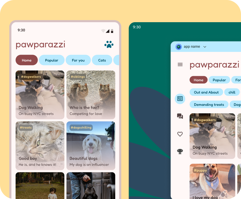 Furry friends and adaptive APIs | Gallery | Android Developers