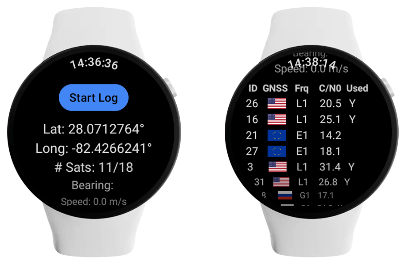 GnssLogger pour Wear OS