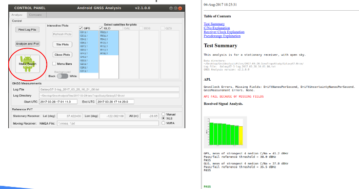 Report sul test di GNSS Analysis