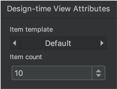 janela &quot;Design-time View Attributes&quot;