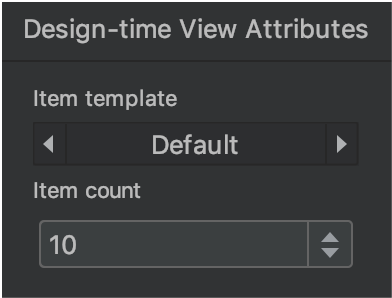 design time view attributes window